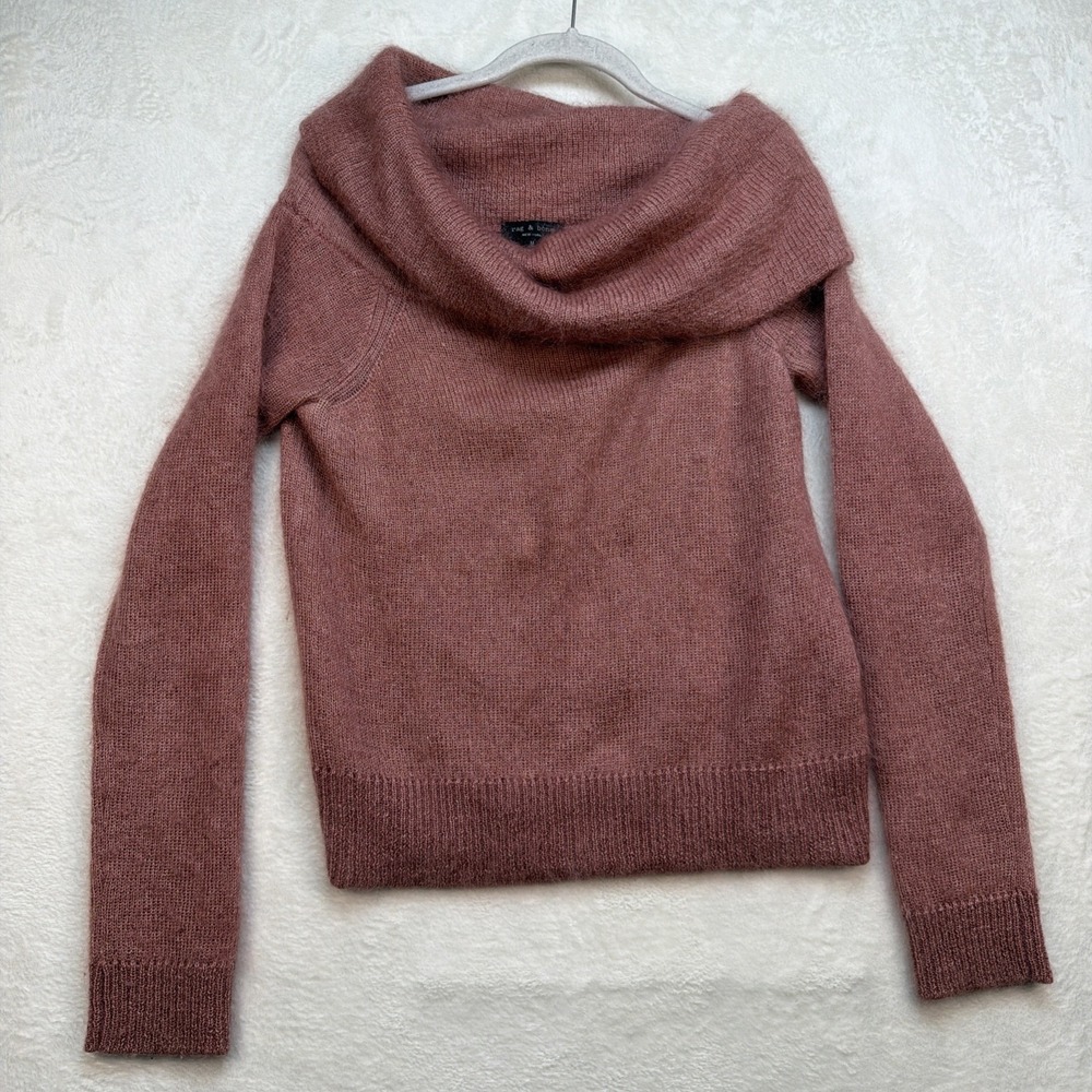 Rag & Bone Sweater Womens‎ Medium Pink Cowl Neck Knit Slouchy Pullover
